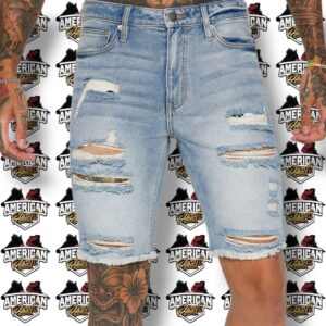 Short Fashion Nova Back To It Distressed Raw Hem Lightwash