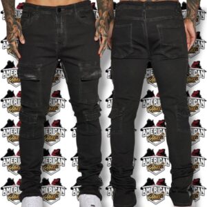 Fashion Nova Triple Cargo Stacked Skinny Flare Jeans