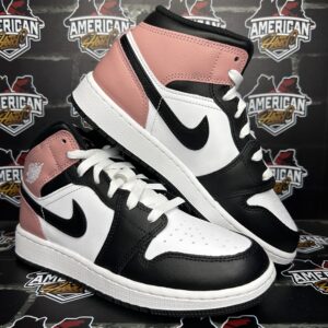Jordan 1 Mid White Rust Pink Black (GS)