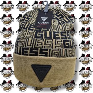 Beanie Guess Logo Tan