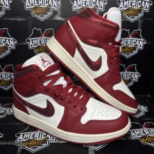 Jordan 1 Mid SE Red Cracked Leather