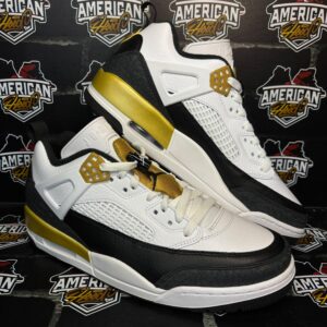 Jordan Spizike Low White Metallic Gold