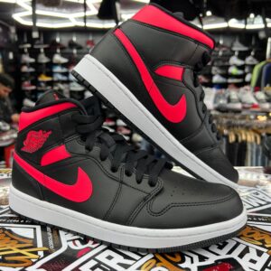 Jordan 1 Mid Black Sirene Red